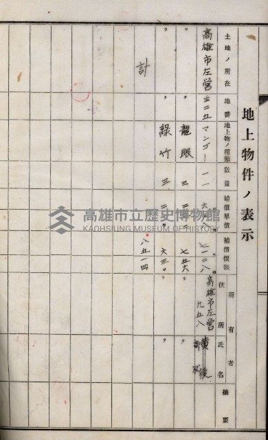 土地買收綴
（內惟、前峯尾、埤子頭、左營）藏品圖，第8張