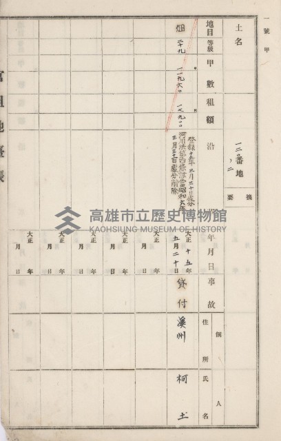 旗山街官租地臺帳（二冊之內第二號）藏品圖，第308張