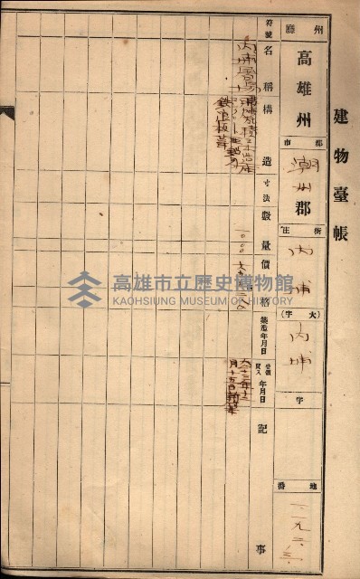 屠場建物臺帳（高雄州）藏品圖，第118張