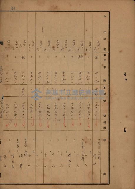 旗山郡（官有地價格一筆限調書）藏品圖，第117張