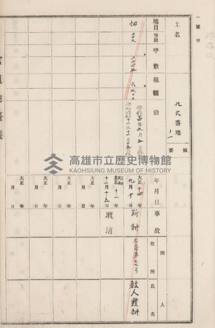 旗山街官租地臺帳（二冊之內第二號）藏品圖，第118張