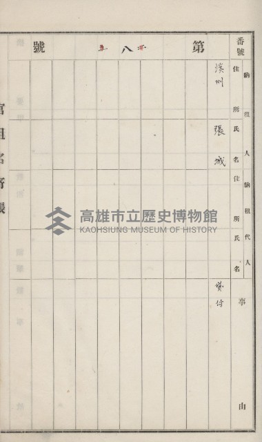 旗山街官租名寄帳（二之一）藏品圖，第119張