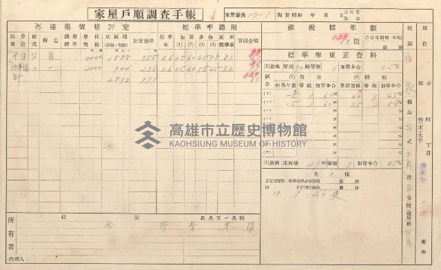 小港庄空地子、店子後家屋戶順調查手帳
（一冊之內一）藏品圖，第118張