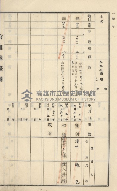 旗山街官租地臺帳（二冊之內第一號）藏品圖，第118張