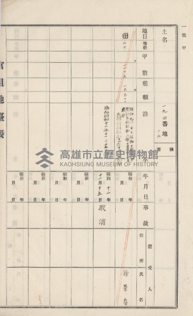 美濃庄官租地臺帳（二冊之內第一號）藏品圖，第18張