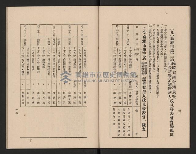 高雄市第三屆議員暨市長臨時省議會選務專輯藏品圖，第17張