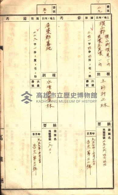 官有特種林野臺帳（高雄州）藏品圖，第18張