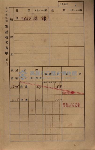 高雄州鳳山郡大寮庄拷潭家屋稅名寄帳
（二冊之內第一號）藏品圖，第18張