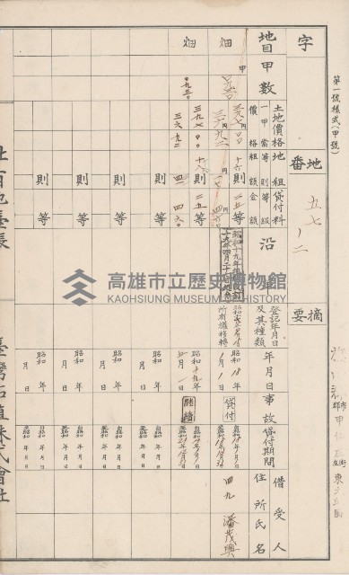 臺灣拓殖株式會社甲仙社有地臺帳（二之二）藏品圖，第18張