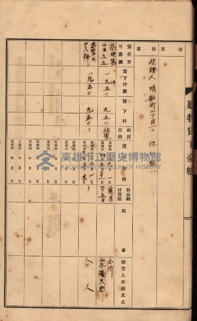 州所屬建物貸下臺帳（高雄州）藏品圖，第18張