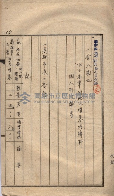 高臨營第五號A1號用地買收
（左營、右冲）藏品圖，第18張