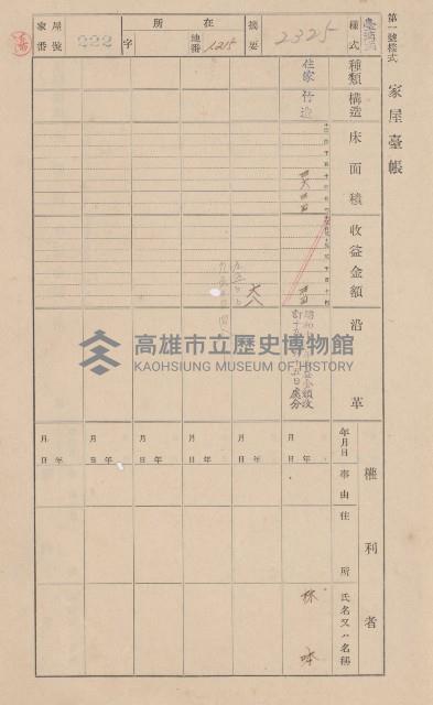 鳳山郡大樹庄溪埔家屋臺帳（二冊之內第二號）藏品圖，第18張