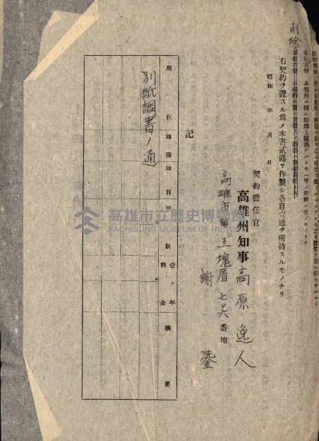 州有地貸付綴（高雄市）藏品圖，第323張