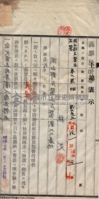州買收地調書－登記濟証綴
（左營、埤子頭、前峰尾、內惟）藏品圖，第458張
