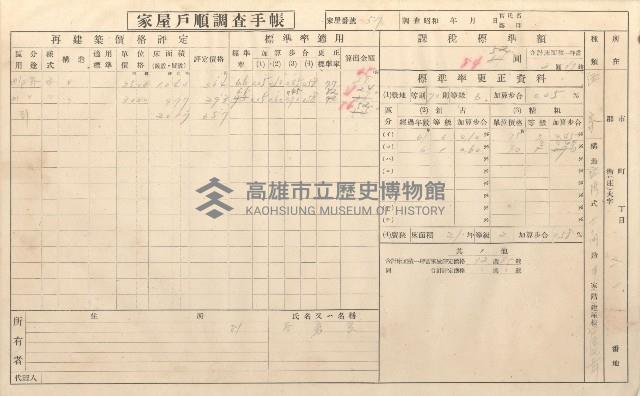 小港庄空地子、店子後家屋戶順調查手帳
（一冊之內一）藏品圖，第158張