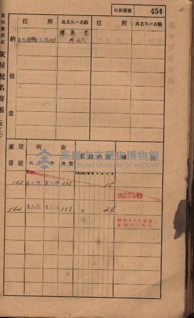 高雄州鳳山郡林園庄王公廟家屋稅名寄帳
（三冊之內第三號）藏品圖，第58張