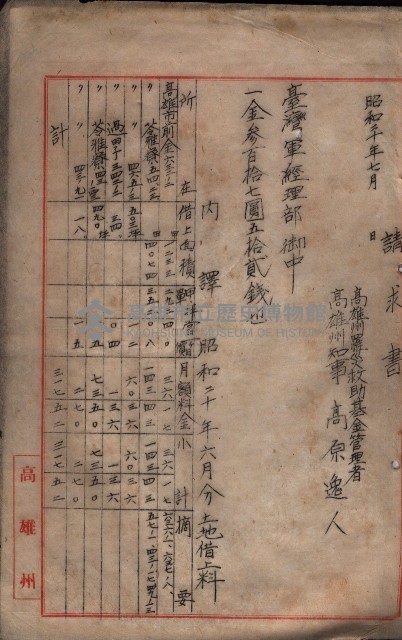 州有地臺灣軍借上契約綴藏品圖，第61張