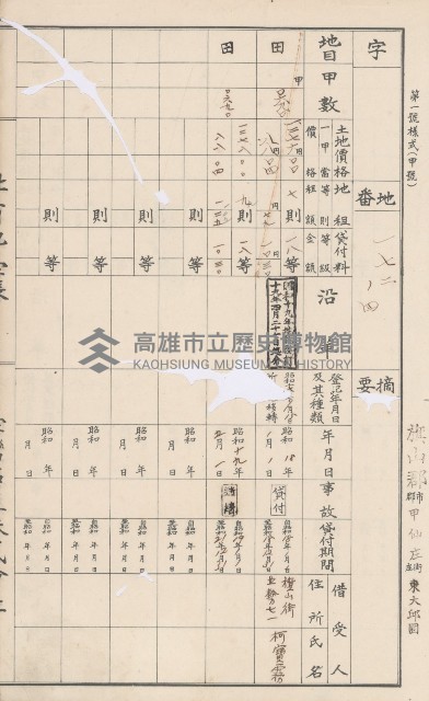 臺灣拓殖株式會社甲仙社有地臺帳（二之二）藏品圖，第58張