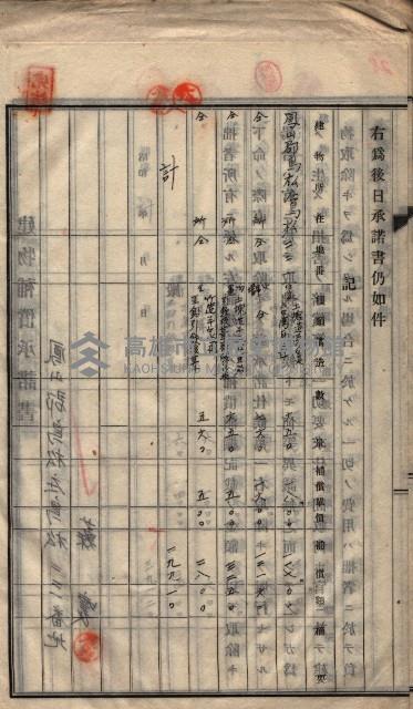 高雄工業用水道用地建物移轉承諾書
（買收關係－卅八之十五）藏品圖，第58張