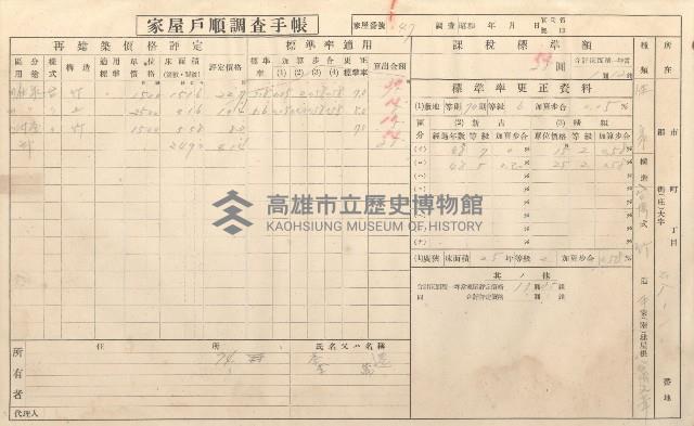 小港庄空地子、店子後家屋戶順調查手帳
（一冊之內一）藏品圖，第148張