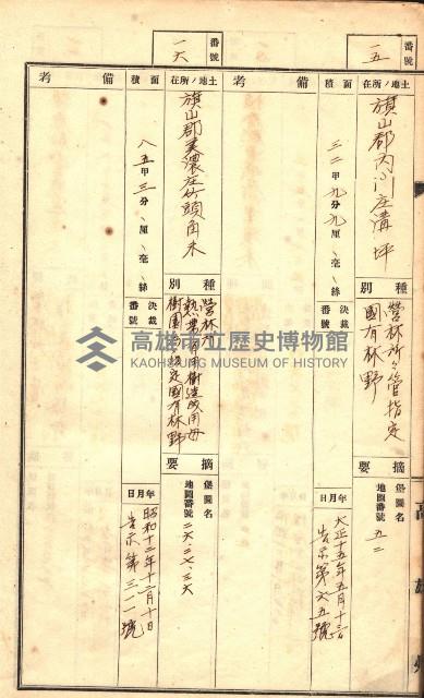 官有特種林野臺帳（高雄州）藏品圖，第48張