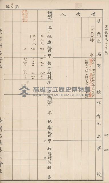 臺灣拓殖株式會社甲仙貸付料名寄帳藏品圖，第48張