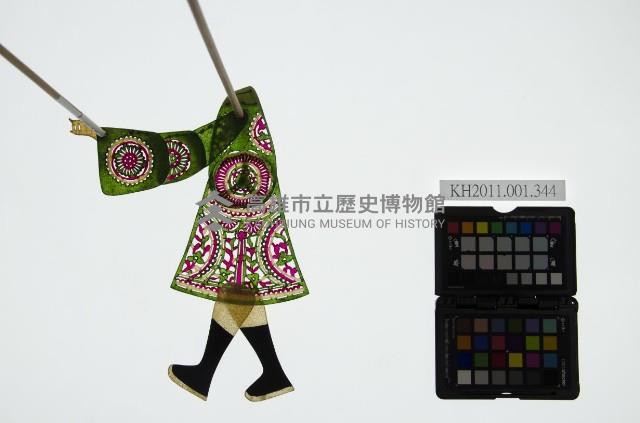 皮影戲簽桿立身偶-反派武官（偶身）藏品圖，第1張