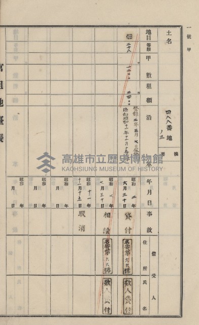 美濃庄官租地臺帳（二冊之內第一號）藏品圖，第98張