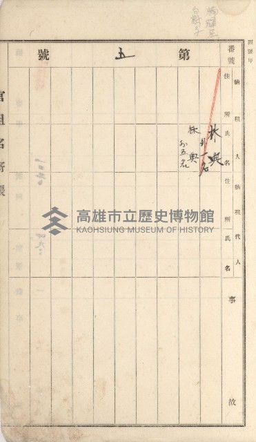 岡山街、楠梓庄官租名寄帳（十六冊之內第四號）藏品圖，第98張