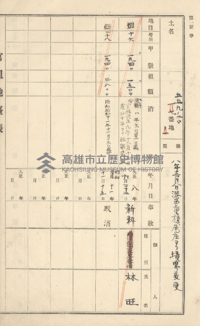 旗山街官租地臺帳（二冊之內第一號）藏品圖，第98張