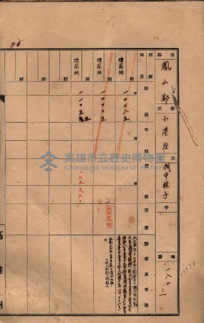 州有墓地臺帳（鳳山郡）藏品圖，第88張
