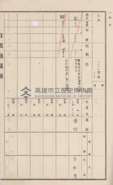 杉林庄官租地臺帳（二冊之內第二號）藏品圖，第388張