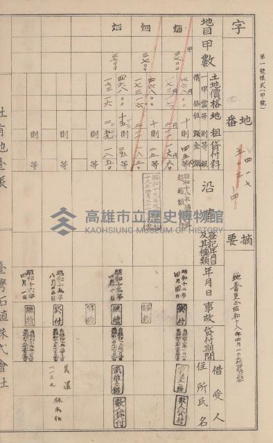 臺灣拓殖株式會社美濃社有地臺帳（二之一）藏品圖，第138張