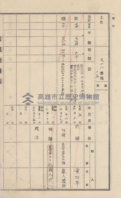 美濃庄官租地臺帳（二冊之內第一號）藏品圖，第138張