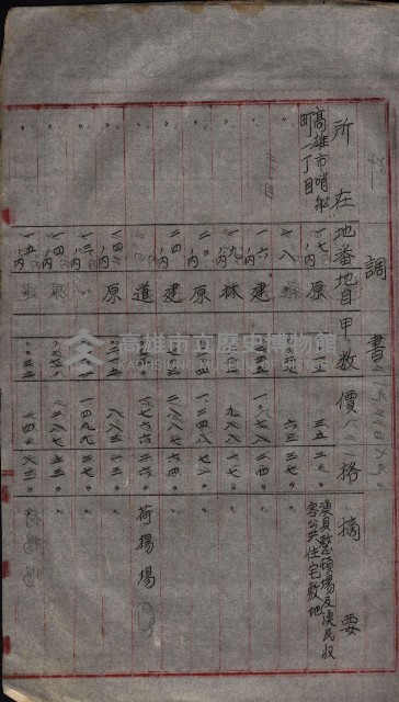 州財產－無償讓與受書 魚港用地關係
（其之他－十三之三）藏品圖，第38張