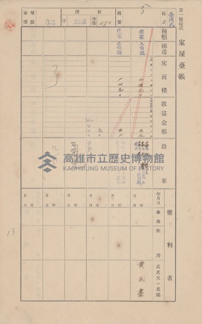 鳳山郡林園庄王公廟家屋臺帳（三冊之內第一號）藏品圖，第38張