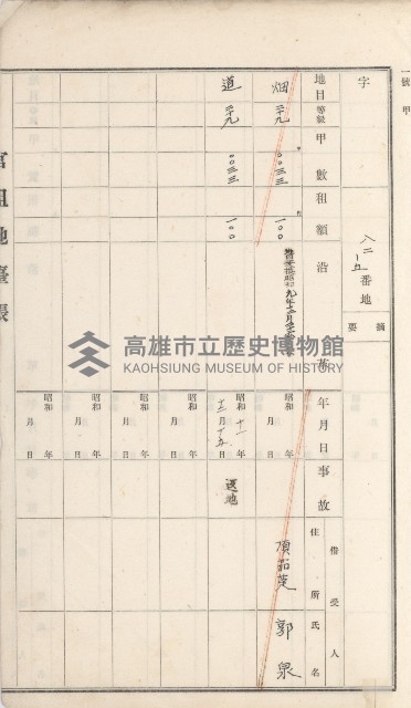 湖內庄官租地臺帳（十六冊之內第九號）藏品圖，第38張
