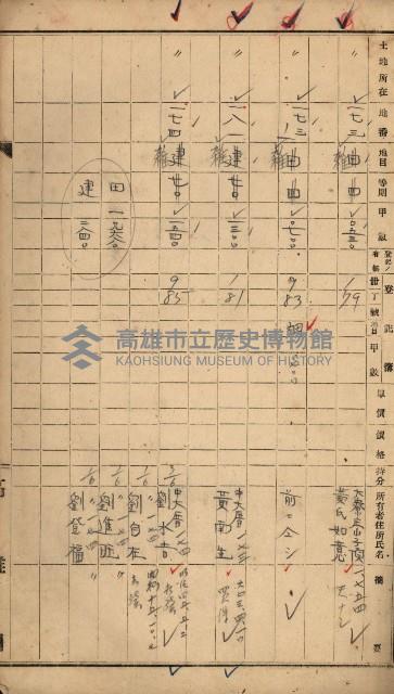 第七類軍事用地關係清冊（地政科）藏品圖，第38張