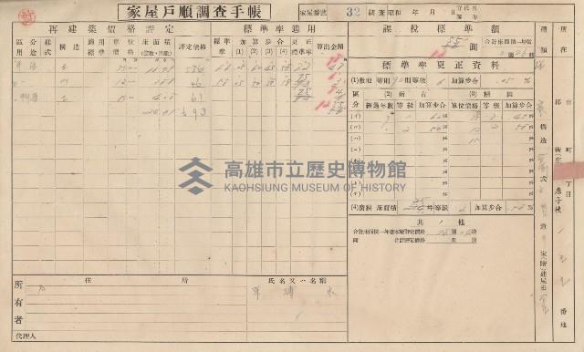 小港庄空地子、店子後家屋戶順調查手帳
（一冊之內一）藏品圖，第38張