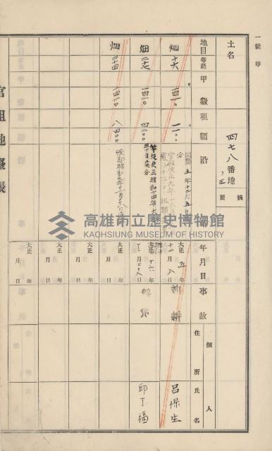 杉林庄官租地臺帳（二冊之內第一號）藏品圖，第38張