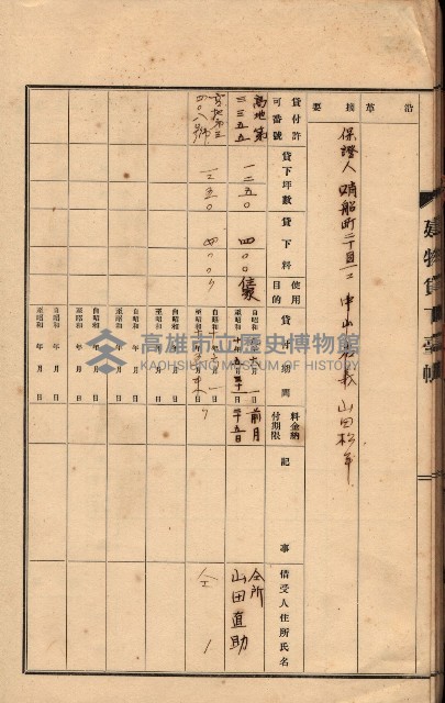 州所屬建物貸下臺帳（高雄州）藏品圖，第38張