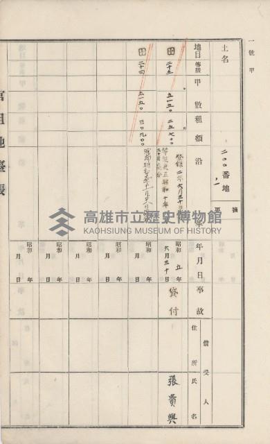 杉林庄官租地臺帳（二冊之內第一號）藏品圖，第278張