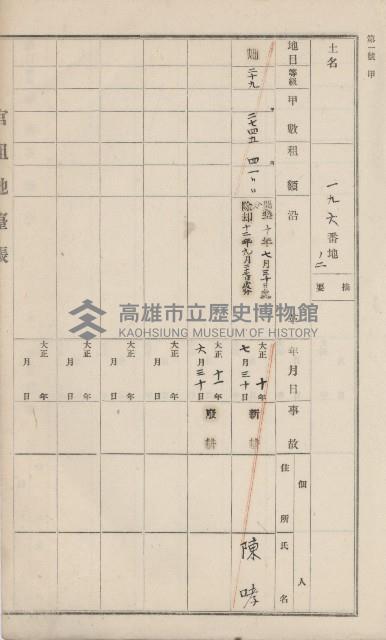 杉林庄官租地臺帳（二冊之內第一號）藏品圖，第178張