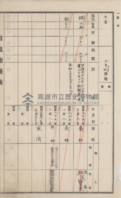 旗山街官租地臺帳（二冊之內第一號）藏品圖，第178張