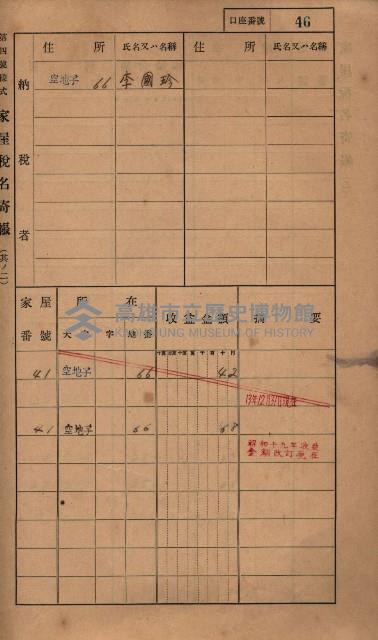 高雄州鳳山郡小港庄塩水港、中大厝、空地子
家屋稅名寄帳（一冊之內第一號）藏品圖，第78張