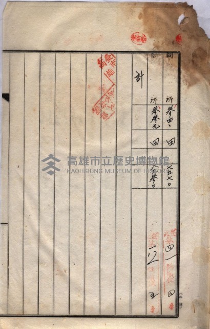 州買收地調書－登記濟証綴
（左營、埤子頭、前峰尾、內惟）藏品圖，第78張