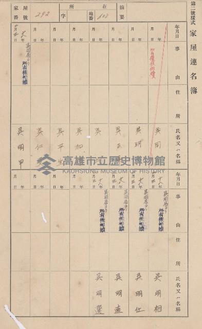 鳳山郡大樹庄溪埔家屋臺帳（二冊之內第二號）藏品圖，第78張