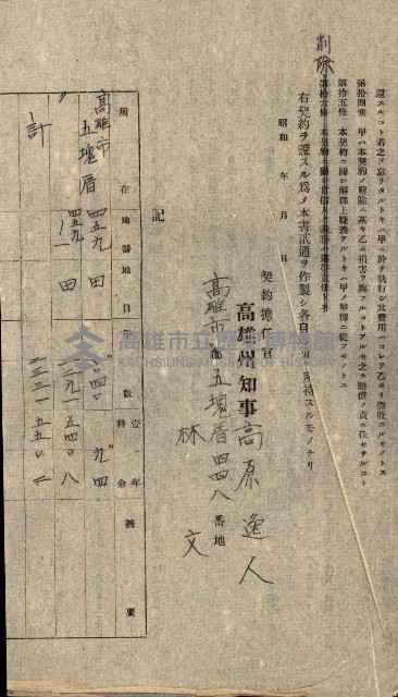 州有地貸付綴（高雄市）藏品圖，第467張