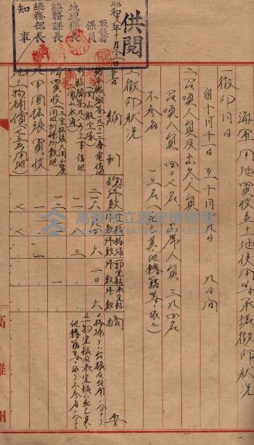 高臨營第一號ノ內三第（1）號
高臨營第一號ノ內九第（1）號
（施機第一九一、零一二番電）藏品圖，第162張