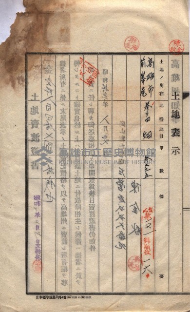 州買收地調書－登記濟証綴
（左營、埤子頭、前峰尾、內惟）藏品圖，第62張